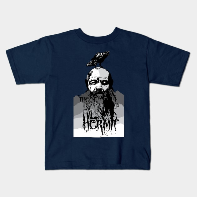 Hermit Moon Kids T-Shirt by ThreeHaresWares